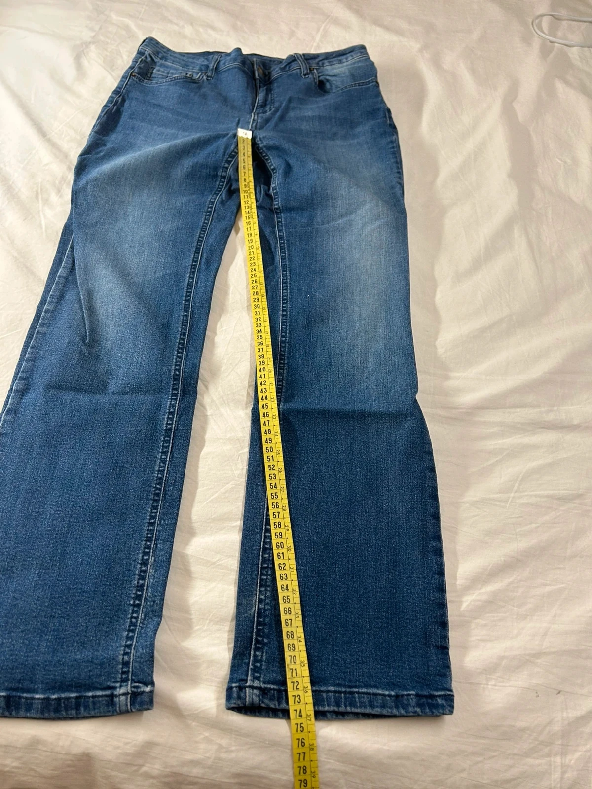 Uitlopende marineblauwe jeans vintage maat 42 – photo 6